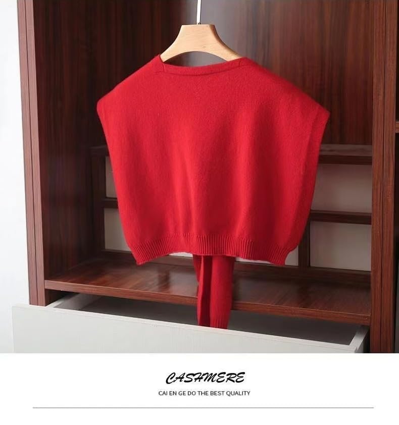 Image of WaJuemy Sweater Shawl Wraps for Women Sweater Knitted Knotted Shawls Travel Casual Scarf Cape Shoulder Tops Fashion Wrap