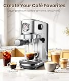 atatix Espresso Machine with Milk Frother, 20 Bar Pressure Espresso Maker