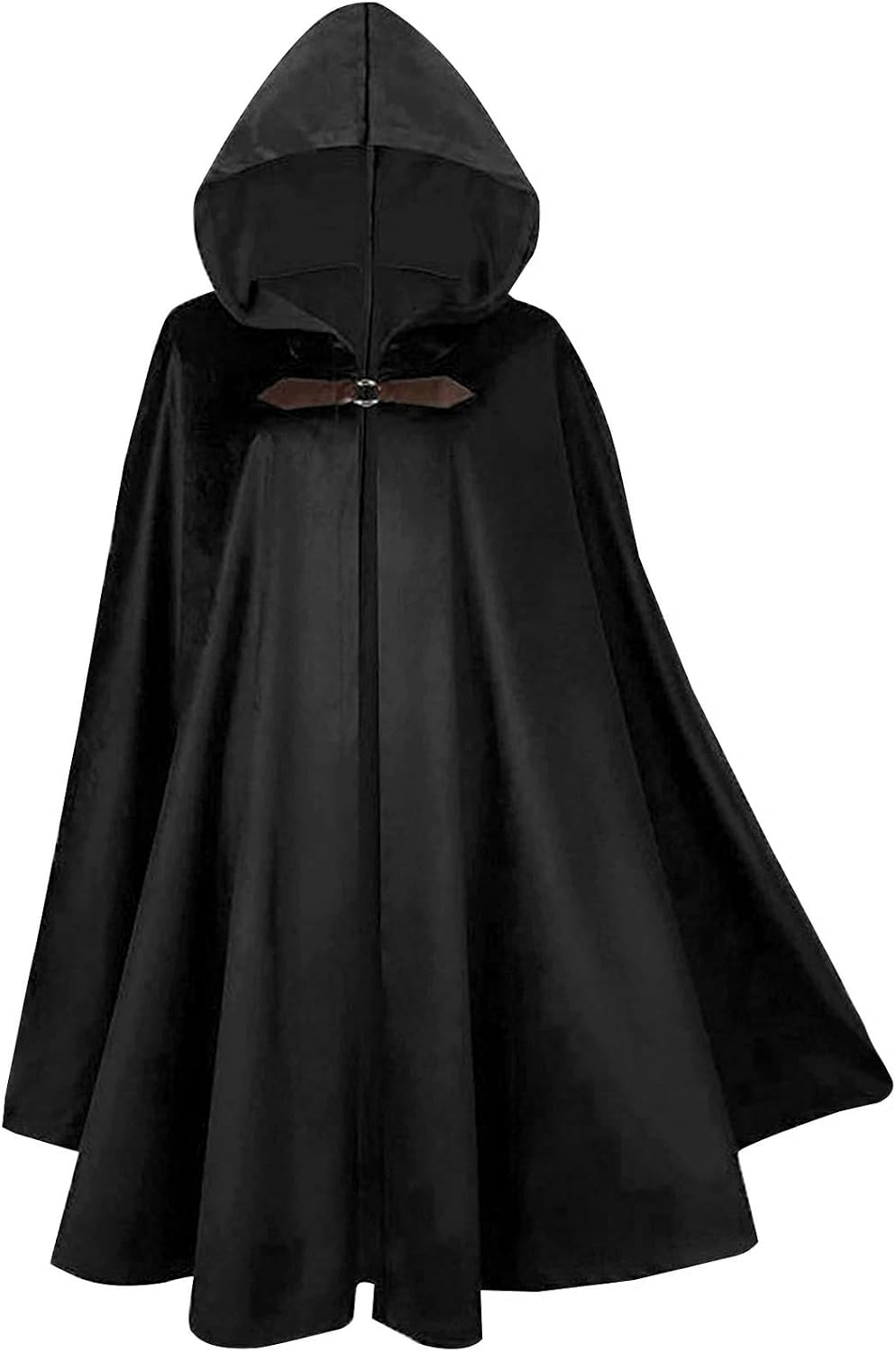Maklulu Medieval Velvet Hooded Cloak - Renaissance Cape with Hood Vintage Capelet Halloween Sorcerer Costume Cloak