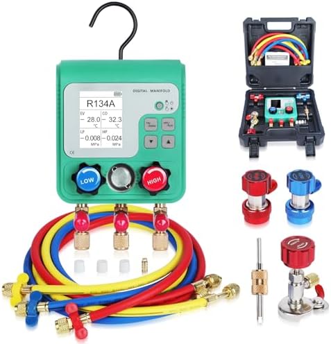 AUTOAND Digitales HVAC-Messgerät Für R134a – Kältemittel-Druckmessung, Vakuumtest & Leckageprüfung Für Klimaanlagen
