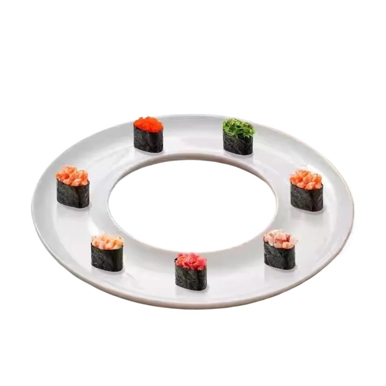 Plato circular for servir, plato for aperitivos y postres de Sushi Sashimi for vajilla de restaurante y hogar(E 12inch)