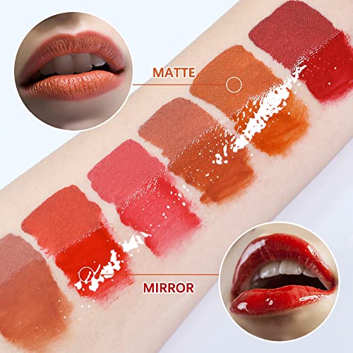 Ibcccndc Two-Step Liquid Lipstick With Moisturizing Lip Oil Double Head Waterproof Lip Gloss Non-Sticky Tinted With Fruit Flavor Lip Oil Set (103) #TOP3