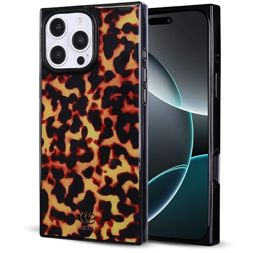 Image of COCOMII Rectangle for iPhone 16 Pro Max Case, Amber Tortoiseshell