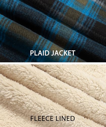 Image of GEEK LIGHTING Boys Flannel Jacket Sherpa Lined Hoodies Zip Up Fleece Plaid Shirt Jackets Winter Outdoor Coat Warm