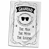 3dRose Grandad The Man The Myth The Legend Fun Funny Grandpa Grandfather Gift Towel, 15' x 22'