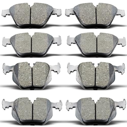 DYZJKWJW D683 D918 Front Rear Ceramic Brake Pads Set Fit For 2004-2007 BMW 525i, For 2006-2007 525xi,For BMW 528i 528i xDrive 528xi 530i 530xi 535i xDrive 535xi (8 pcs)