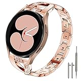 Sankel Compatible for Samsung Galaxy Watch 4 40mm/44mm Bands,Women Metal Replacement Chain Bling...