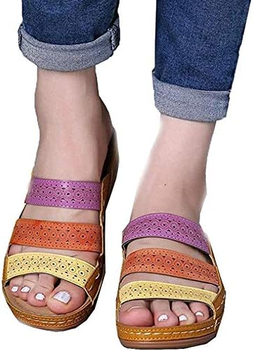Amazon.com: Sandalias de verano de tres colores con costuras para mujer,  sandalias de cuña cómodas de color casual para verano, Goma Plástico,  Marrón, 7.5 : Ropa, Zapatos y Joyería
