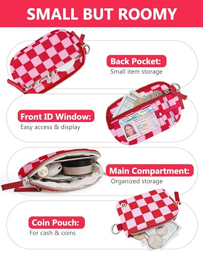 Image of Wallet Wristlet for Women, RFID Wallet Keychain with Dual Pocket | Nylon Wristlet Wallet with Coin Purse, ID Window, Card Holder and Small Wallet Design