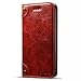 Produktbild Apple iPhone 6/6s 4,7" Leder Hülle Flip Case Handytasche und Brieftasche mit Kreditkarten Kartenfach mit Unsichtbarem Magnet Verschluss Standfunktion, Rot