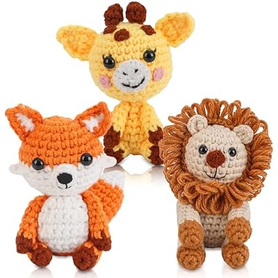 Crochet Kit for Beginners Crochet Animal Kit Crafts for Adults with Step by Step Video Tutorial Hobbies for Women Crochet kit Crochet Animals Beginner Crochet kit DIY Knitting Supplies