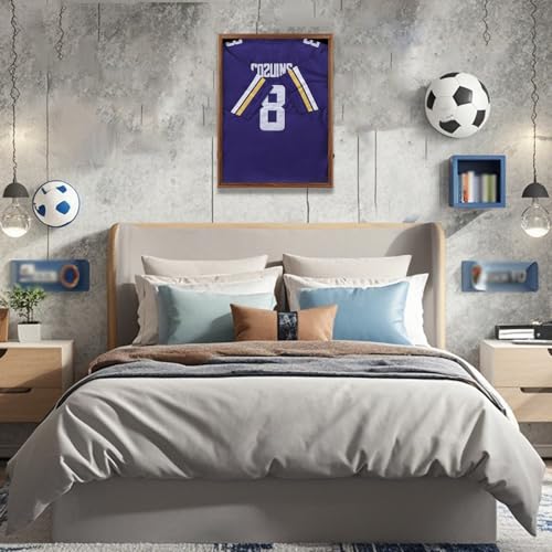 Image of Jinchuan Jersey Frame Display Case Large Frames Shadow Box Lockable with UV Protection for Baseball Basketball Football Soccer Hockey Sport Shirt Black