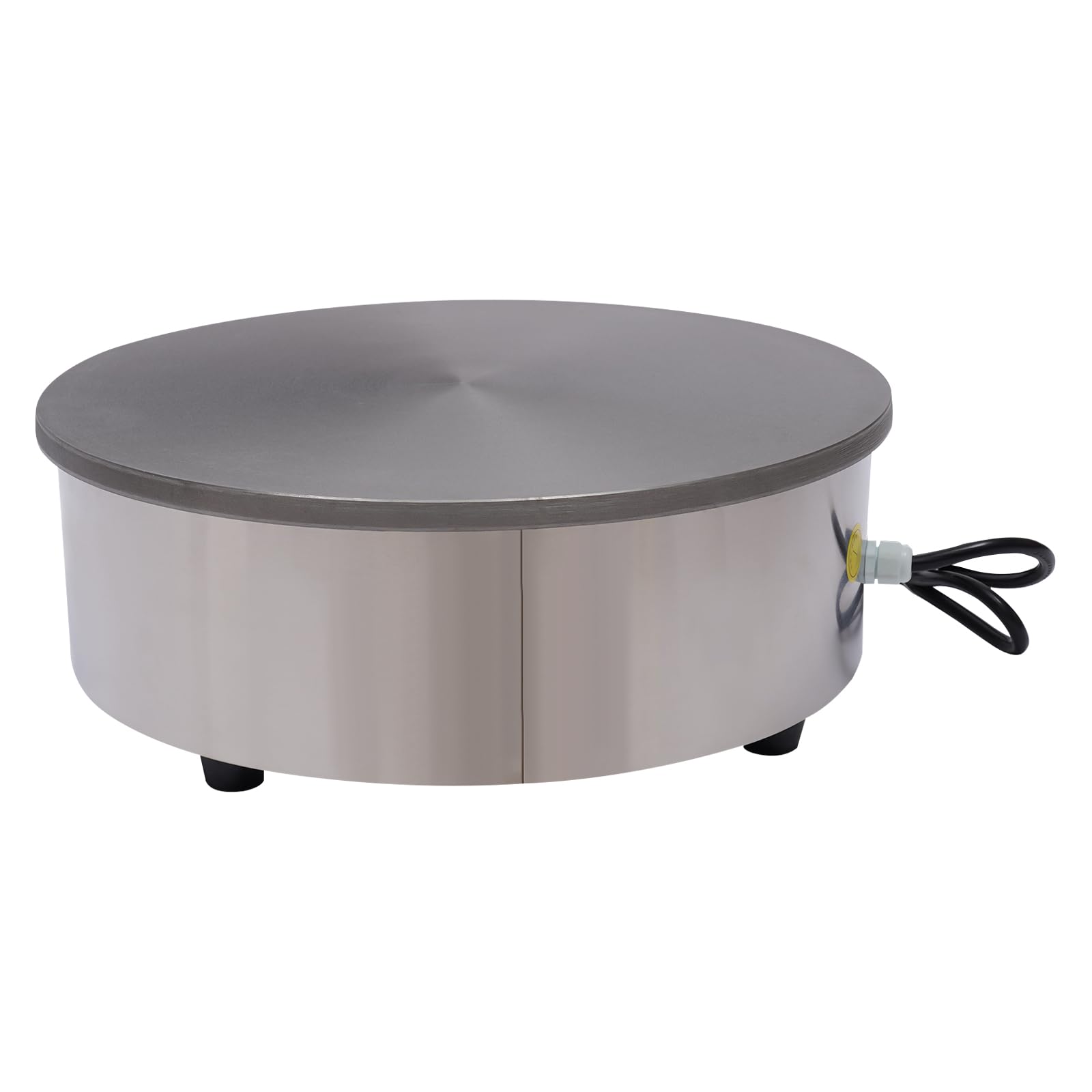 Máquina para crepes, 3000 W, crepera eléctrica de hierro fundido, gran placa calefactora Ø45 cm, temperatura ajustable, con dispersión y espátula para hornear panqueques, tocino, huevos, panqueques