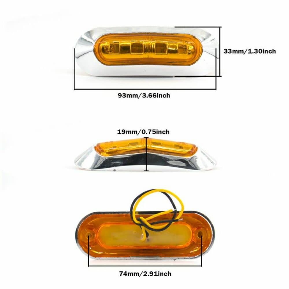 10 Stück 4 SMD 12 V 24 hintere Seitenmarkierungs-Rücklicht-Warnleuchte, Anzeigeleuchte, wasserdicht, for Auto, LKW, Anhänger, Caravan