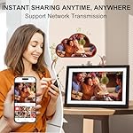 IIQ 15.6-inch Digital Picture Frame with Touch Screen - Auto-Rotation, 1080P IPS Display, 32GB, Dual WiFi & Frameo App, Modern Wooden Frame for Weddings, Home & Photographers - Image 3