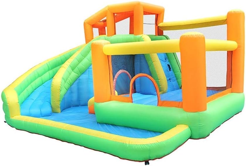 ATAAY Castillo Inflable Castillo Inflable Parque Infantil Familiar Equipo de Juego al Aire Libre Combinación de tobogán de trampolín pequeño para niños A