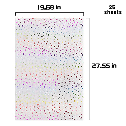 MR FIVE 25 Folhas de Papel de Seda Arco-Íris A Granel, 20