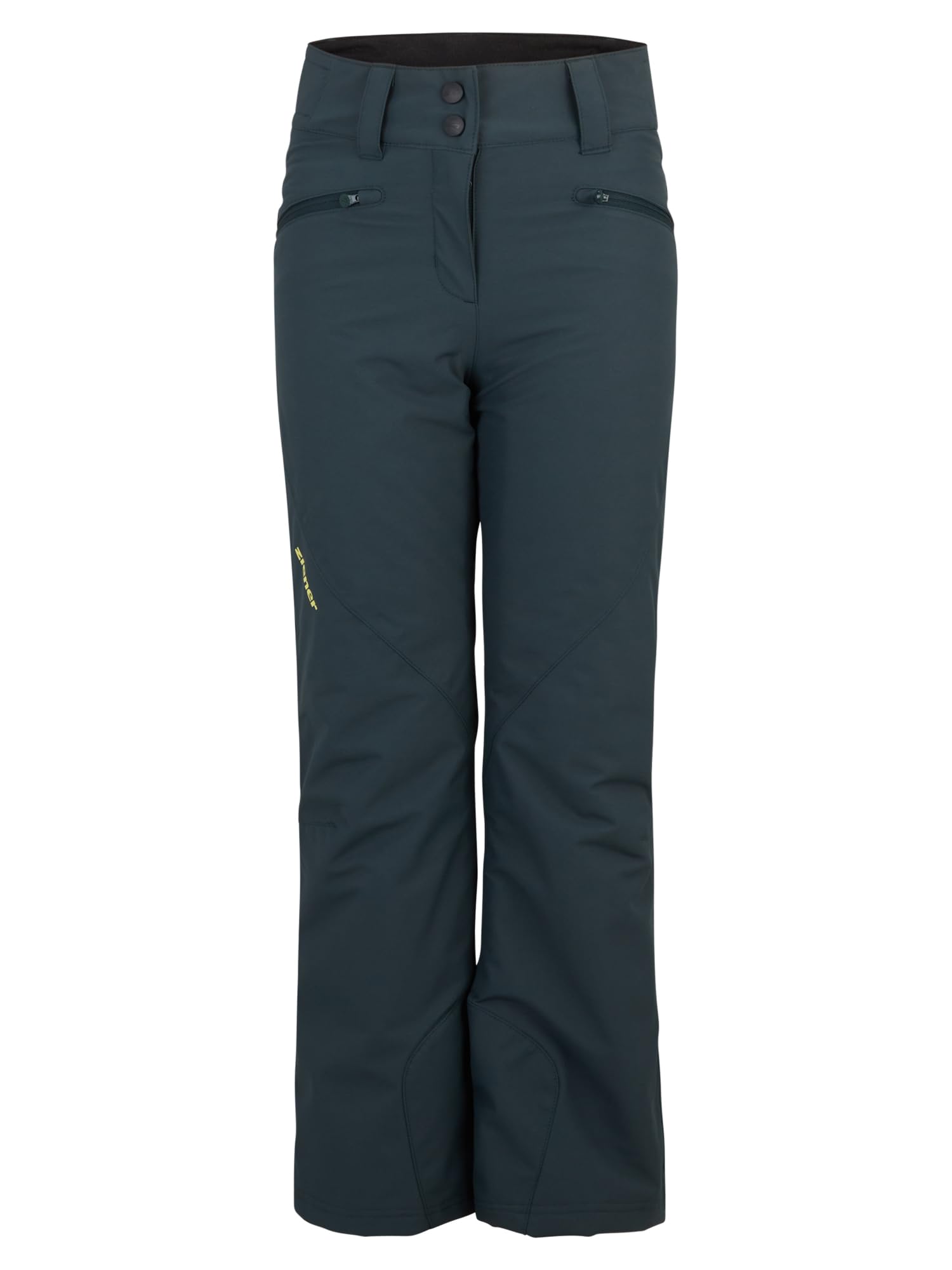 Ziener Children's Alin Ski Trousers, Snow Trousers, Breathable, Waterproof, PFC Free, Dark Jungle, 104