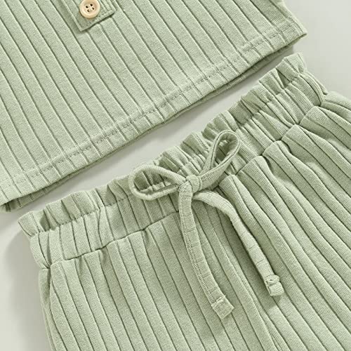 Image of Little Toddler Kids Girl Clothes Set 1-8 Years Summer Outfits Solid Color Tank Tops & Shorts