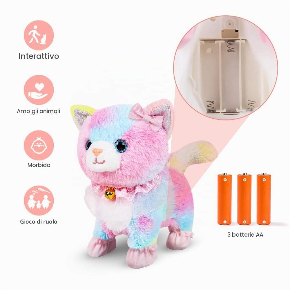 Peluche Interattivo Cane, Elettronico Cane Giocattolo, Peluche Interattivi Animali Domestici per Ragazze di 3 Ann/ragazzo (Colore)