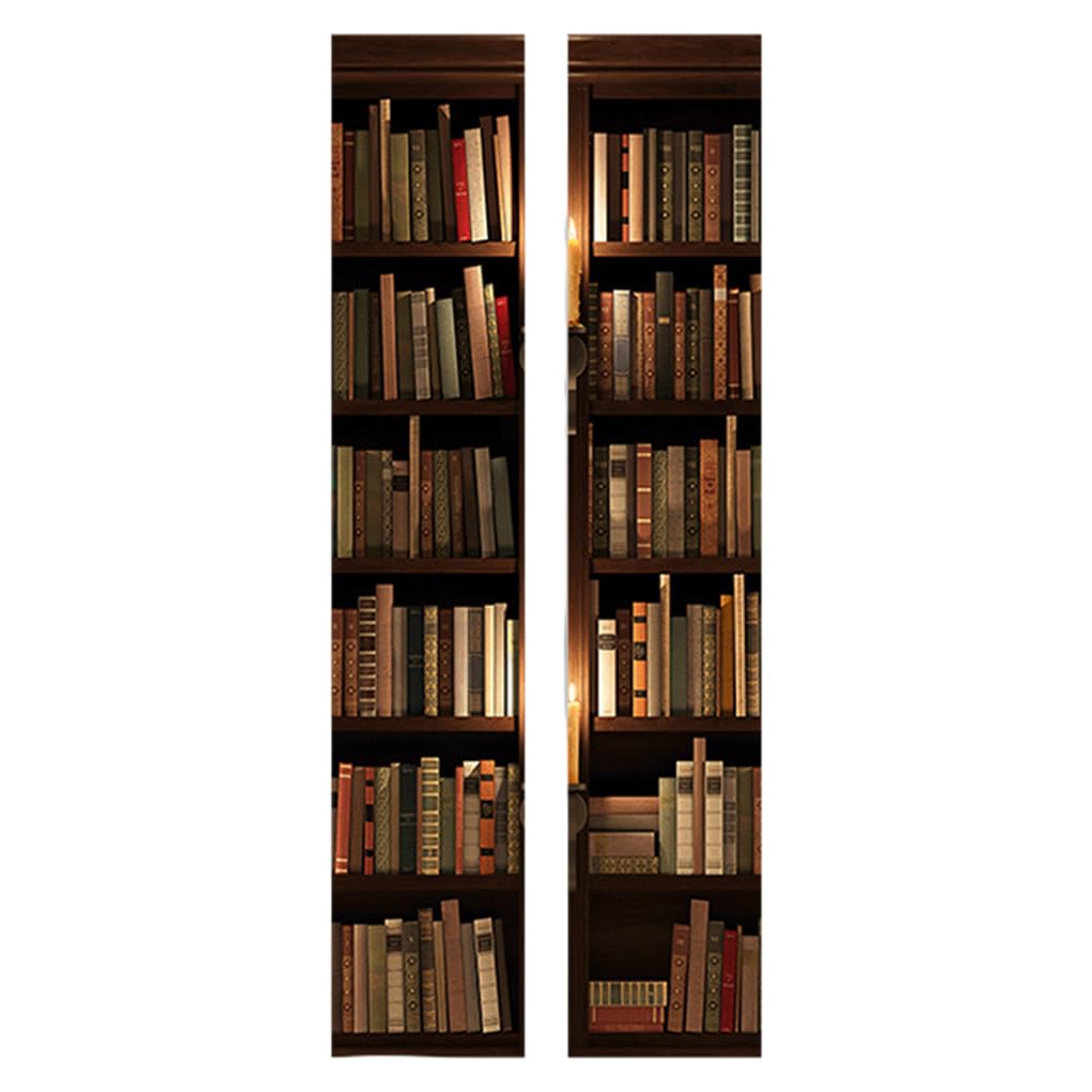 Autocollants porte bibliothèque 3D grand format 44x200 cm sticker mural trompe l'oeil