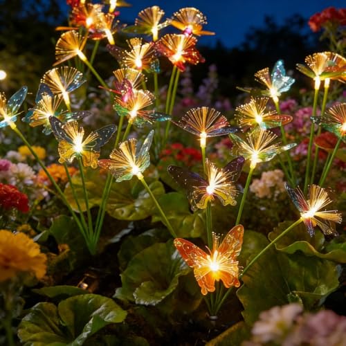 Lampe solaire papillon lot de 4 pour créer une ambiance féerique au jardin