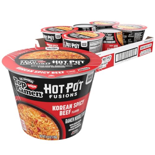 Top Ramen Hot Pot Fusions Korean Spicy Beef, 4.8 Ounce (Pack of 6)