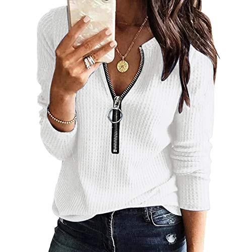 Jesaisque Spring Fashion For Women 2023,Womens Tops Dressy Casual Short Sleeve Collared V Neck 3/4 Sleeve Shirts Business Tops Loose Work Blouses Short Sleeve Shirts For Women Casual, White #TOP5