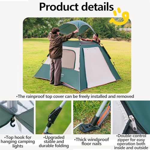 Carpa familiar tipo cabaña impermeable para camping 5-6 personas miniatura 5