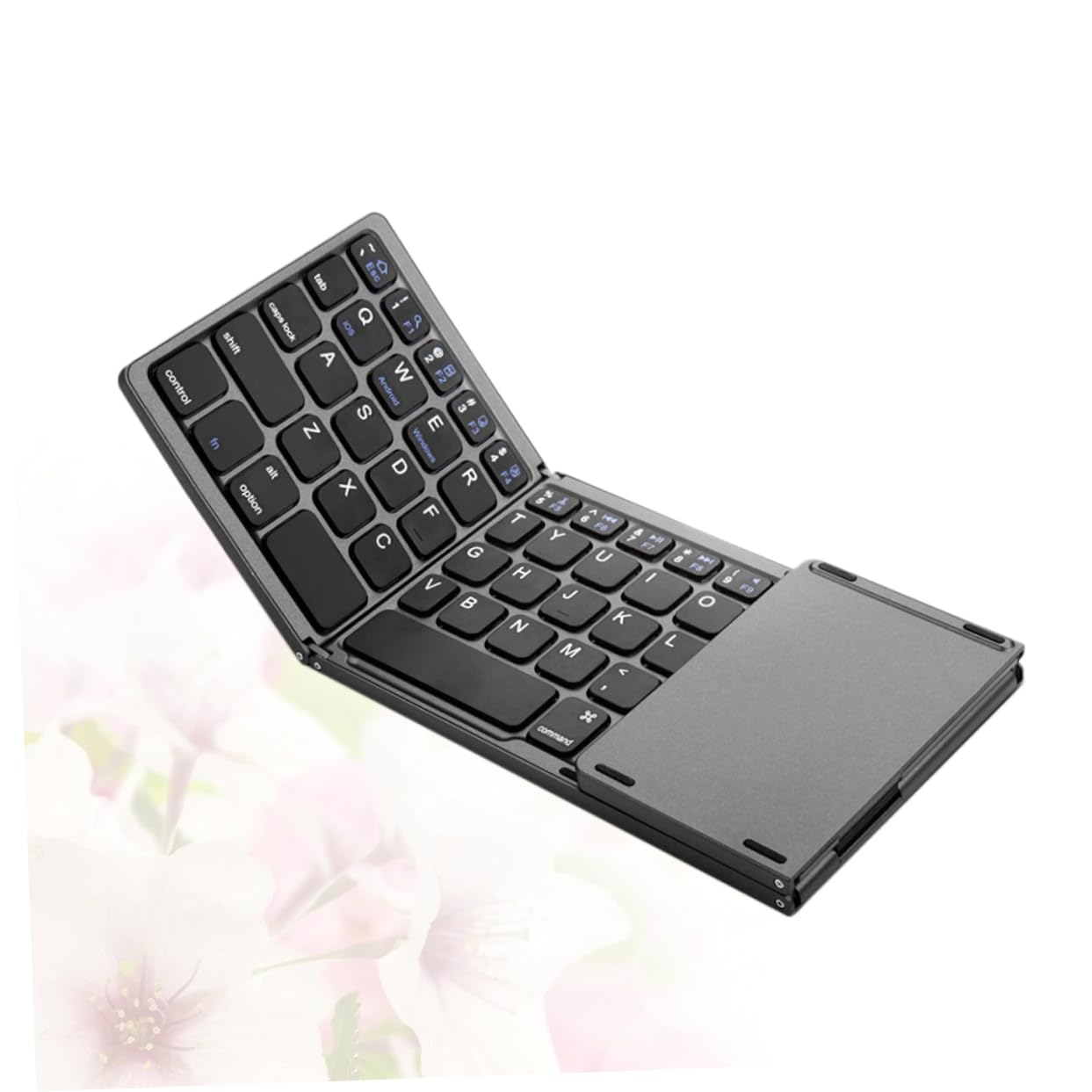 jojofuny Tastiera Pieghevole Wireless per Tablet e Notebook, Nero Abs | Design a 3 Pieghe, Assorbimento Magnetico, Formato Portatile Sottile, Stile Fashion