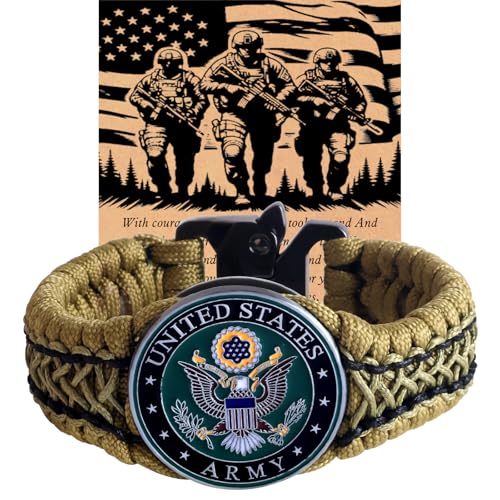 Pulsera Paracord Ejército, Regalo Veterano 22 cm miniatura 1