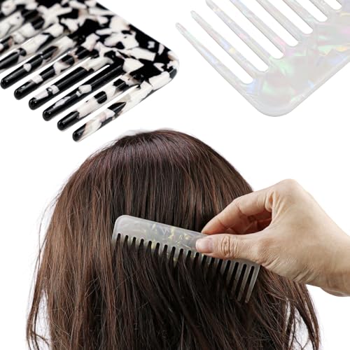 Peines de dientes anchos para desenredar cabello rizado miniatura 3