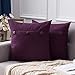 MIULEE Funda de Cojín de Lino Cruzado de Estilo de Casa Rural Funda de Almohada con Adorno de Botón Decoración de Cojín para Sofá Cama Hogar 45x45cm 2 Piezas 3 Botones Morado