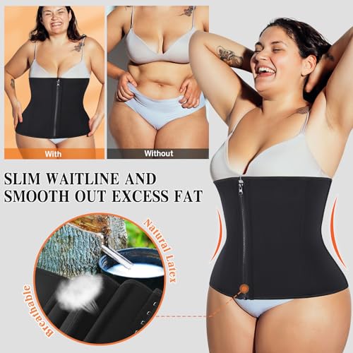 Reamphy 0601WTI-BXL Waist Trainer Corset Women Workout Trimmer Sweat Sports Girdle Belt Body Shaper thumb #1