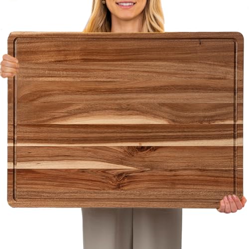 Comparison: Best Cutting Board For Brisket 9 GAOMON 24 x 18 In Acacia Cutting Boardfor Kitchen, XXL Extra Large Charcuterie Cheese Platter Serving Tray, Food Prep and Serving Boards, Chopping Boards for Meal Vegetables and Cheese