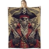 Pirate Blanket for Kids Adults, Soft Lightweight Pirate Throw Blanket for Sofa Bed Traveling Camping Pirate Gifts Idea Pirate Decor 50x60 inches