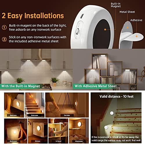 Image of Motion Sensor Light for Home with USB Charging Wireless Self Adhesive LED Magnetic Motion Activated Light Motion Sensor Rechargeable Light (5)