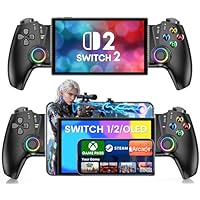 HELLCOOL Switch 2 Pro Controller with Nintendo Switch 2/OLED,Wireless Switch 2 Controller for Handheld Grip with Hall Effect Joystick,One-Piece Switch 2 Joy Con with High Battery/RGB for iOS/Android