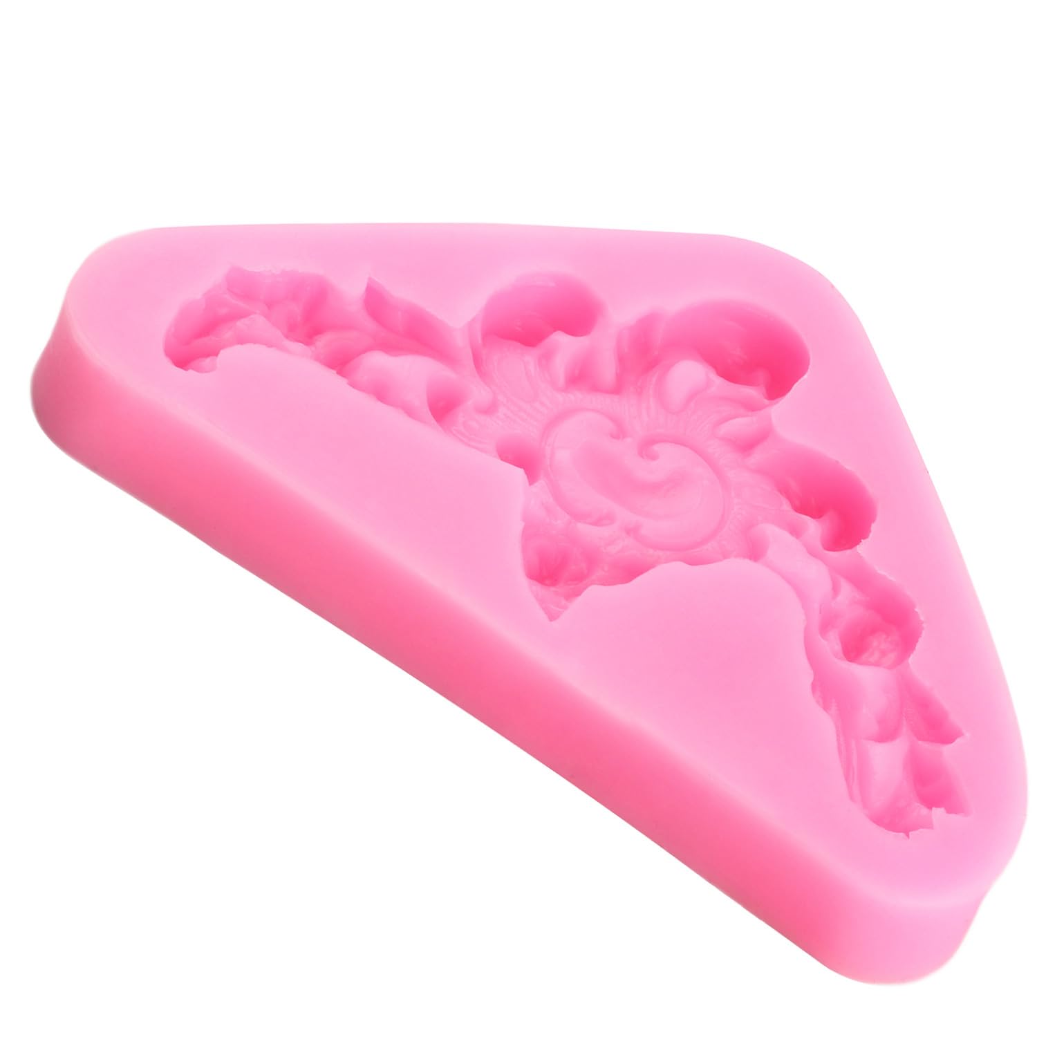 MINFEIDMS Stampi in silicone barocco per fondente, riccioli, bordo in pizzo, stampo in filigrana 3D scolpito per zucchero e cupcake, pasta di gomma, cioccolato, pasta di gomma, caramelle polimeriche