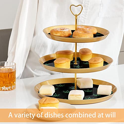 Display For Pastry With 3 Tiered Round Serving Tray, Leaves Green Cupcake Tower Tree Holder, Dessert Pastry Stand Tea Party Stand Cake Stand #TOP5