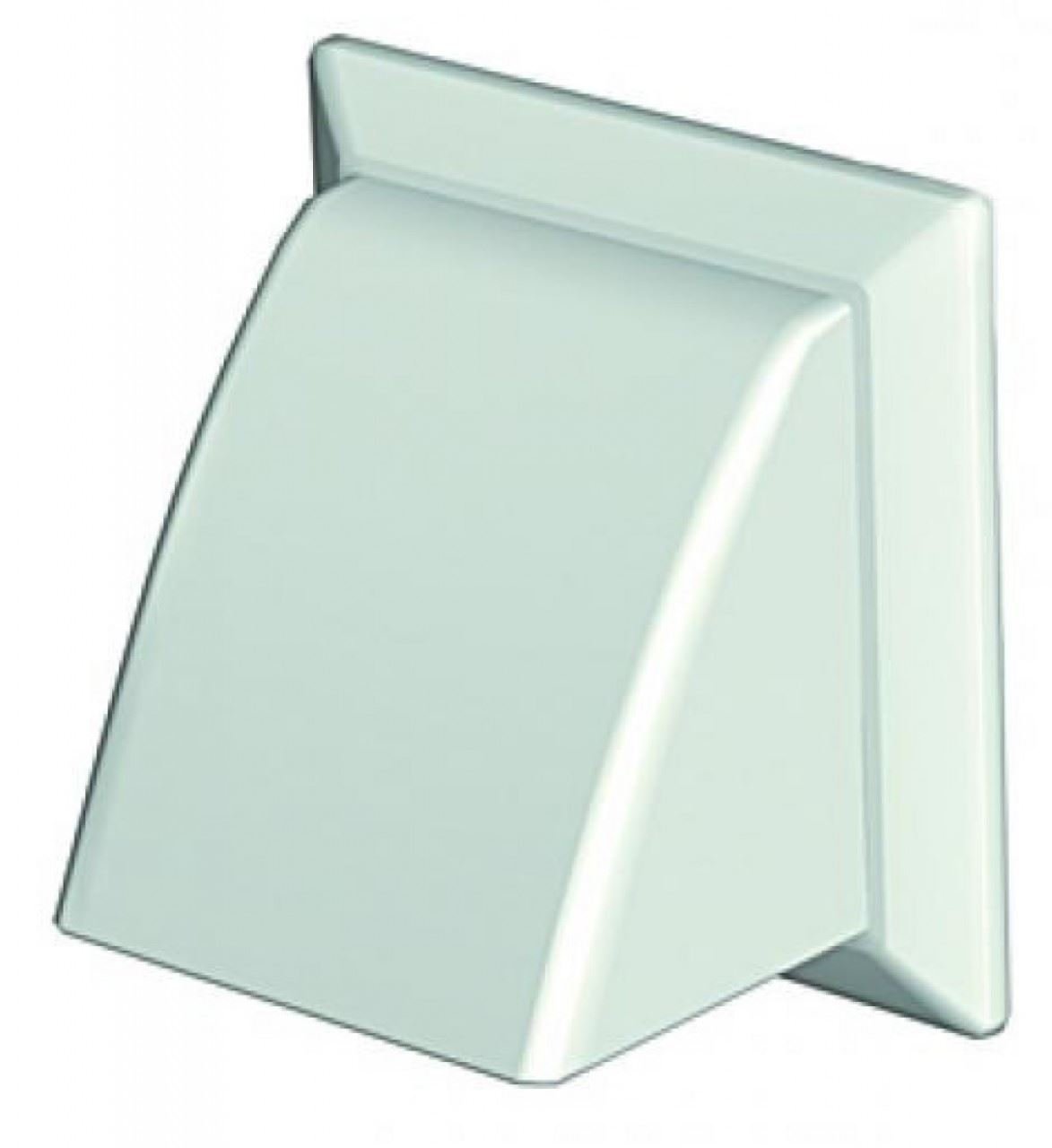 Domus White Cowled Outlet With Damper For 100Mm Round Duct - Pack Of 2