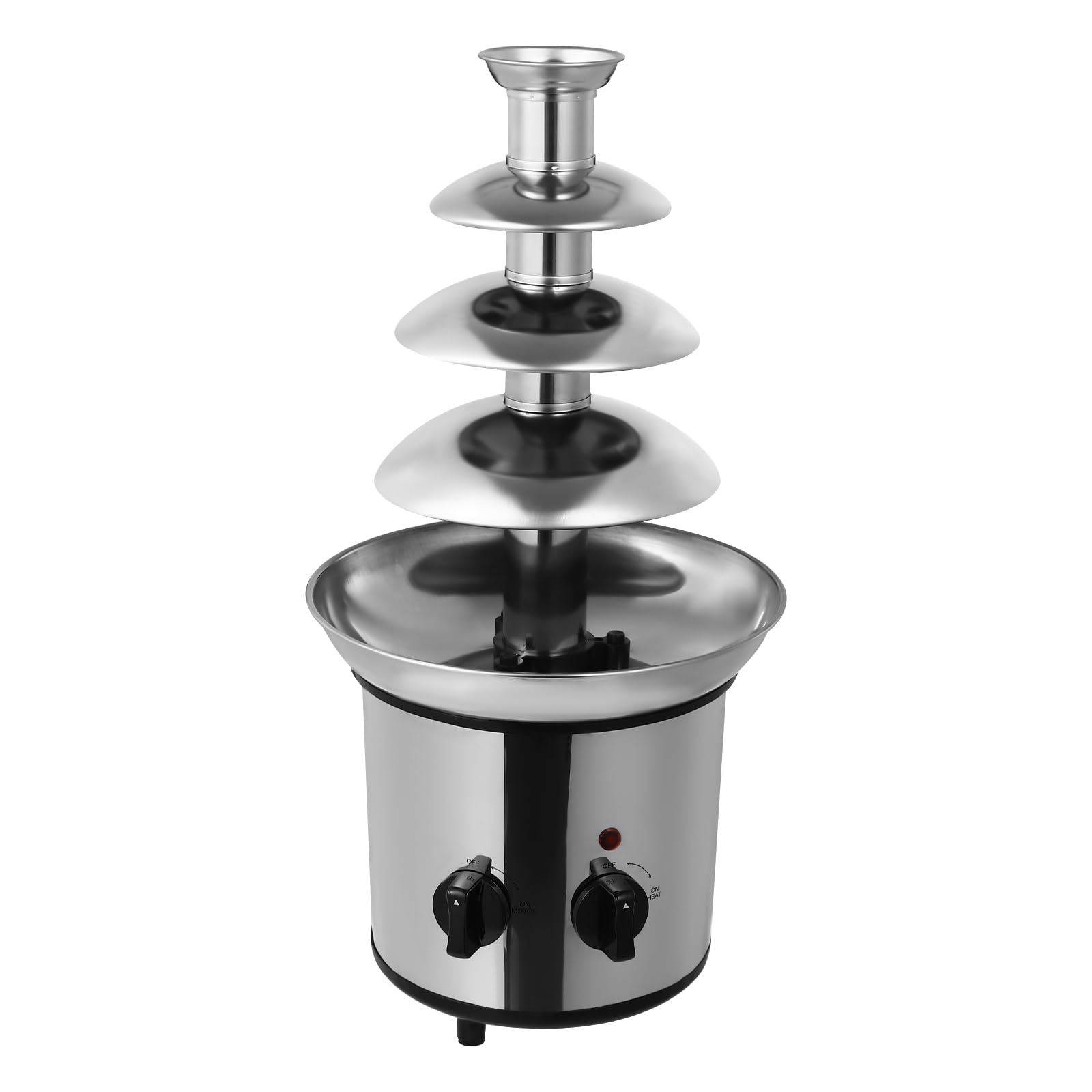 4 Tier Stainless Steel Chocolate Fountain Machine, 110V Electric Chocolate Fondue Machine for Parties-Melts Cheese, Queso, Candy, and Liqueur-Dip Strawberries, Apple Wedges, Vegetables, 1.8L/60.86oz