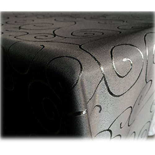 JEMIDI Nappe élégante décorative, éclat soyeux, 31 tailles et 7 couleurs, Polyester, noir, 110x110