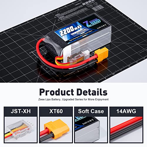 Image of Zeee 3S Lipo Battery 2200mAh 11.1V 50C Shorty Pack Battery with XT60 Plug for RC Car Truck RC Vehicles Boat Drone RC Airplane Quadcopter Helicopter FPV Racing Hobby Models(2 Pack)