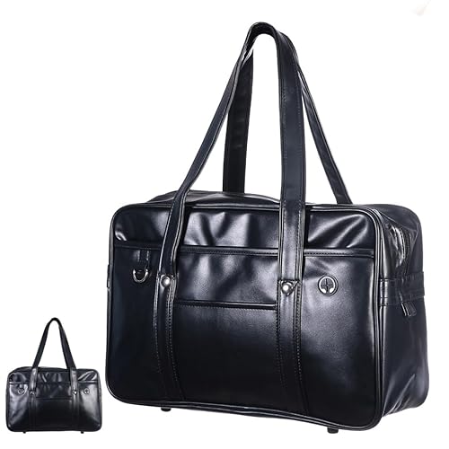 jojofuny Portable Leather Laptop Tote Messenger Bag: Japanese JK Uniform Business Case - Men's Briefcase Bookbag - PU Large Capacity Shoulder Commuter Bag for travel
