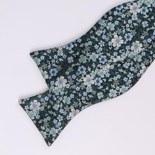 Image of Alizeal Mens 2pcs Floral Self-tied Bow Tie Pocket Square Set