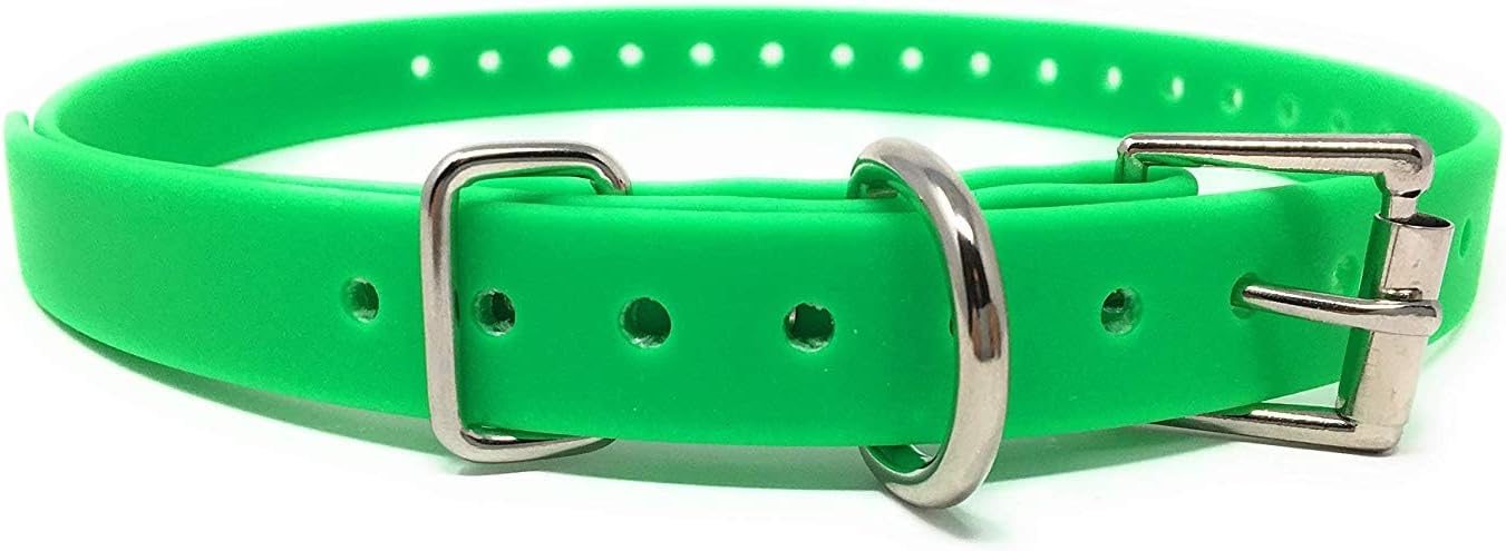 Biothane 3/4" Replacement Straps for All E Collar Systems - 8 Colors (Neon Green)