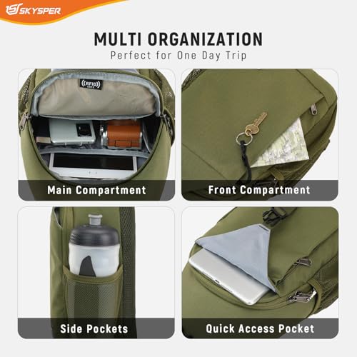 Image of SKYSPER Sling Bag RFID Cross Body Bag Recycled Crossbody Backpack Travel Daypack