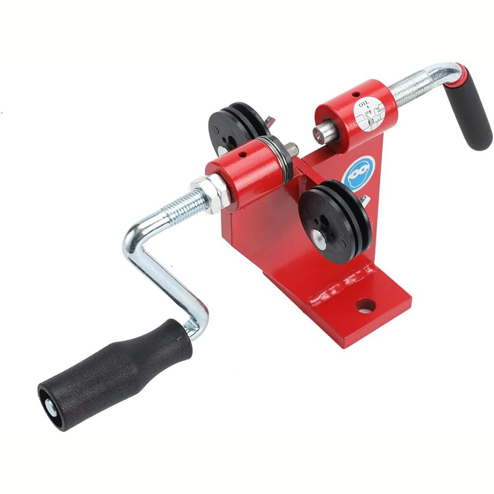 Remache giratorio, herramienta de remachado de cadena de motosierra, herramienta de reparación montada en banco para eslabones de sierra, color rojo