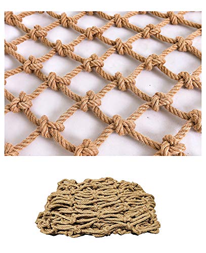 XCYYBB Red Decorativa De Cuerda De Cáñamo Escalera Cerca Ventana Puerta Malla De ProtecciónDe Seguridad Red De Camiones Jardín Planta Escalada Cuerda-Cuerda De Cáñamo 2x6m(6.6x20ft)